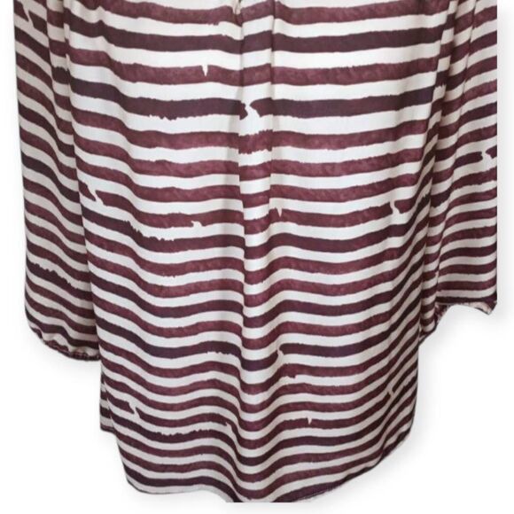 DAISY FUENTES DJ. BROWN & BLUSH STRIPE BLOUSE SZ. M EUC - Picture 3 of 8